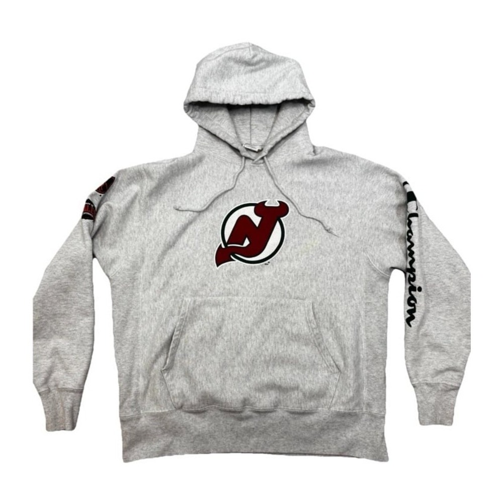 Champion New Jersey Devils Hockey Reverse‎ Weave Hoodie Sweatshirt